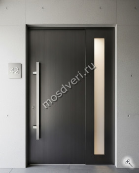 Широкая входная дверь для загородного дома серая - купить от производителя Мосдвери Широкая входная дверь для загородного дома серая