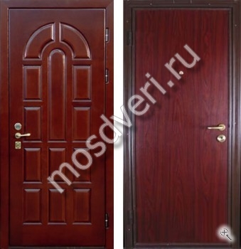 Металлическая входная дверь вишневого цвета с МДФ и ламинатом - купить от производителя Мосдвери Металлическая входная дверь вишневого цвета с МДФ и ламинатом